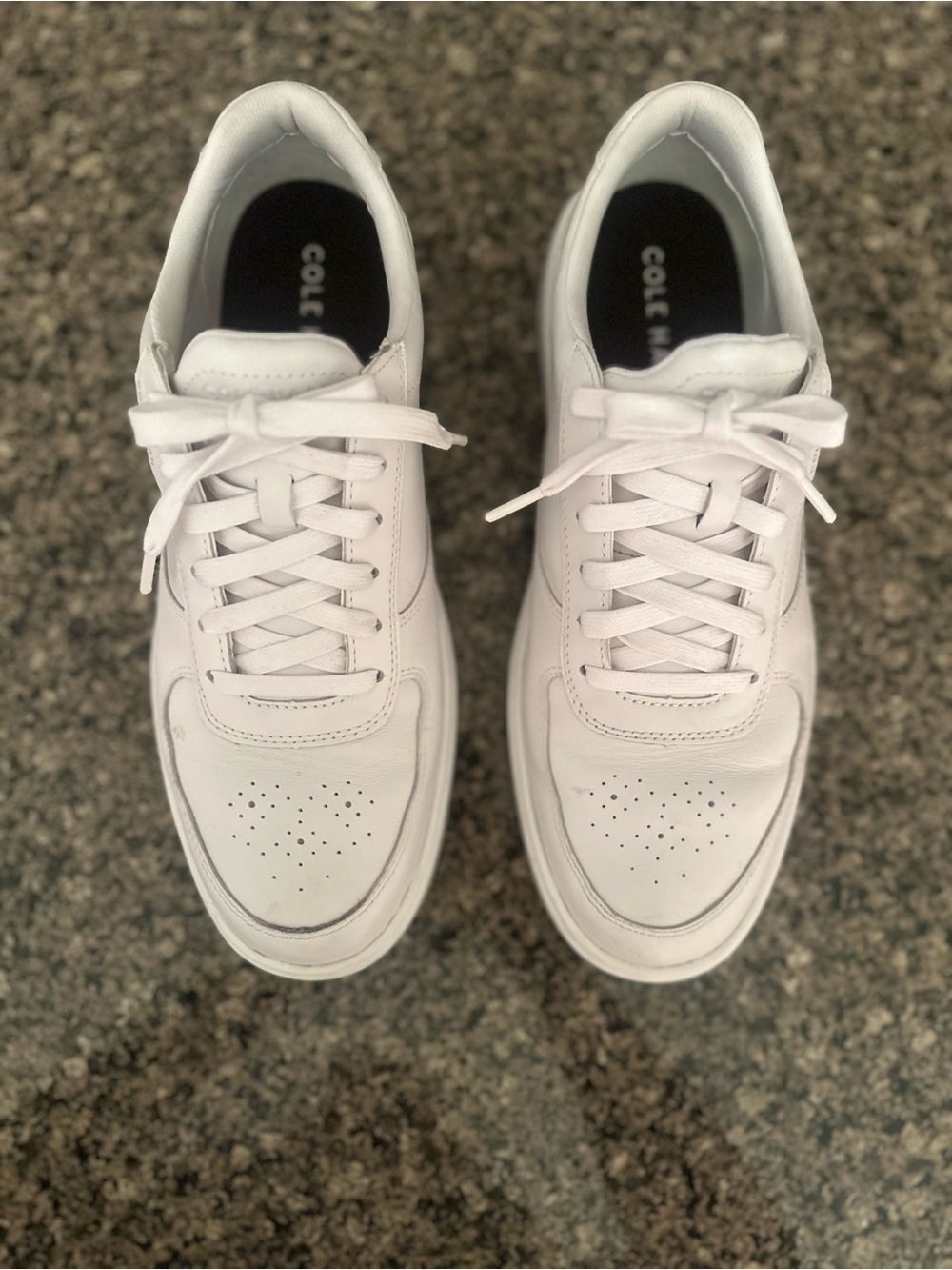 Cole Haan Men’s White Leather Lace-Up Sneakers
